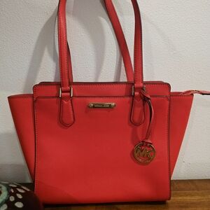 Michael Kors Red Saffiano Leather Tote